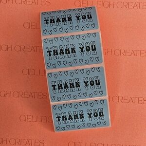 Thank You With Hearts Packaging Labels Stickers